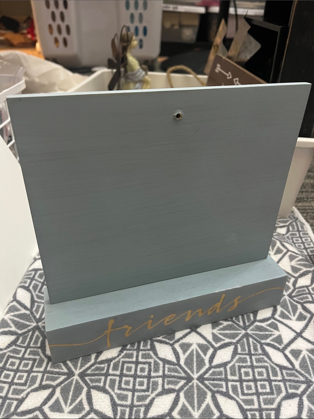 Hobby Lobby Light Blue Photo Holder with Gold 'friends' Script 686
